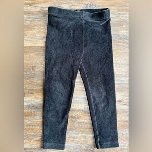 Hanna Andersson Black Ribbed Velour Leggings 3T
